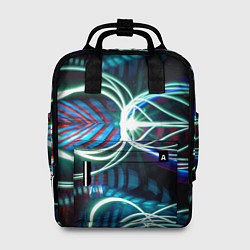 Рюкзак женский Неоновые лучи - Светло-синий, цвет: 3D-принт