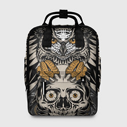 Рюкзак женский Сова с черепом Owl with Skull, цвет: 3D-принт