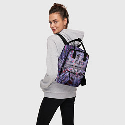 Рюкзак женский Неоновый абстрактный коридор - Фиолетовый, цвет: 3D-принт — фото 2