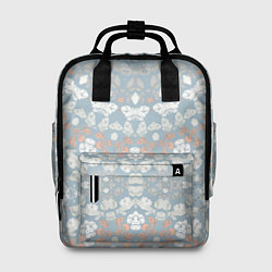 Рюкзак женский Коралловый и серо-голубой, мандала, цвет: 3D-принт