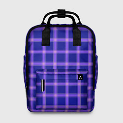 Рюкзак женский Фиолетовый клетчатый узор, цвет: 3D-принт