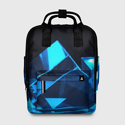 Рюкзак женский Неоновые объёмный куб - Синий, цвет: 3D-принт
