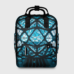 Рюкзак женский Неоновые абстрактные фигуры и фонари - Синий, цвет: 3D-принт