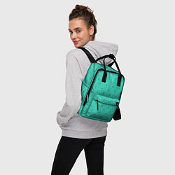 Рюкзак женский Зеленые кирпичики цветочки, цвет: 3D-принт — фото 2