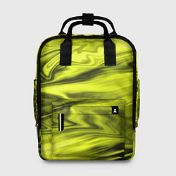 Рюкзак женский Неоновый желтый с черным абстрактный узор, цвет: 3D-принт