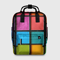 Рюкзак женский Абстрактный набор красок-паттернов, цвет: 3D-принт