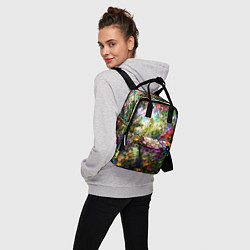 Рюкзак женский Цветы на черепах, цвет: 3D-принт — фото 2