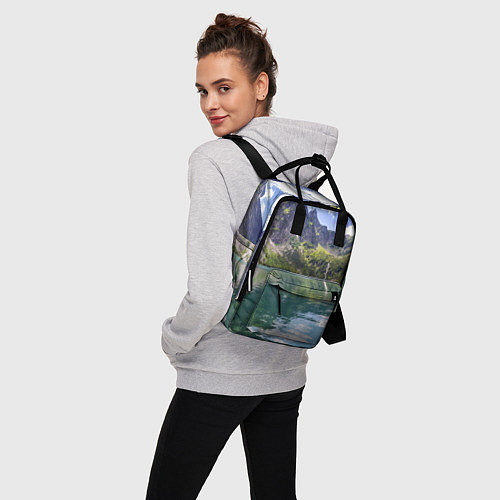Женский рюкзак Прозрачное горное озеро / 3D-принт – фото 3