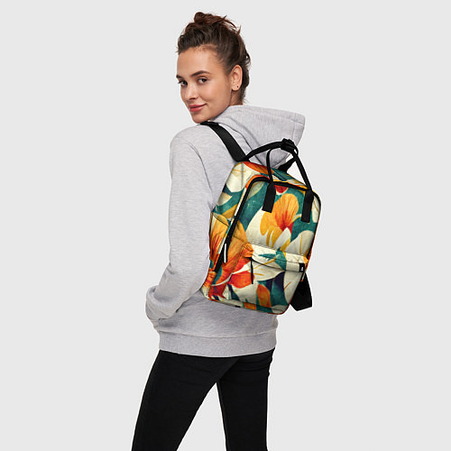 Женский рюкзак Винтажный цветочный рисунок / 3D-принт – фото 3