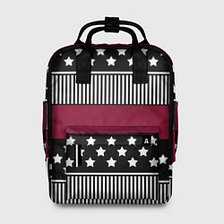 Рюкзак женский Burgundy black striped pattern, цвет: 3D-принт