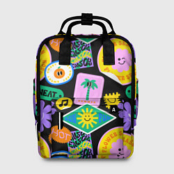 Женский рюкзак Летние наклейки pop-art паттерн