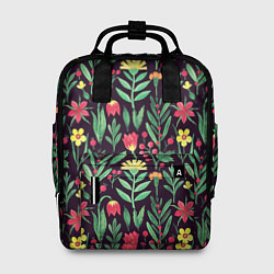 Рюкзак женский Цветочный акварельный паттерн, цвет: 3D-принт