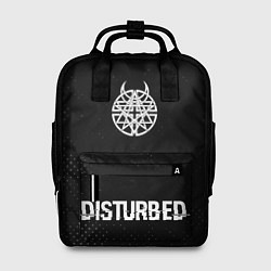 Рюкзак женский Disturbed glitch на темном фоне: символ сверху над, цвет: 3D-принт