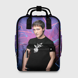 Женский рюкзак Юрий Шатунов на неоновом фоне