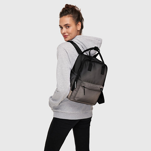 Женский рюкзак Черный, серый бежевый градиент / 3D-принт – фото 3
