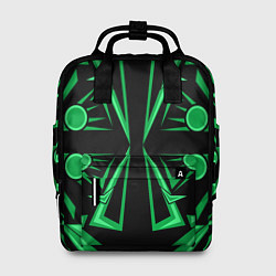 Рюкзак женский Геометрический узор зеленый geometric, цвет: 3D-принт