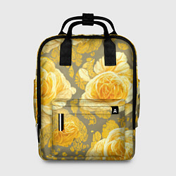 Рюкзак женский Яркие желтые бутоны, цвет: 3D-принт