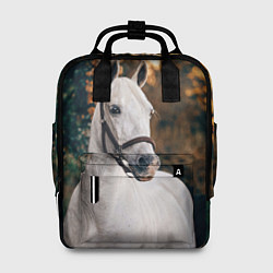 Рюкзак женский Белая лошадка, цвет: 3D-принт