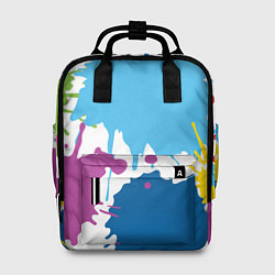 Рюкзак женский Цветные кляксы на белом фоне, цвет: 3D-принт