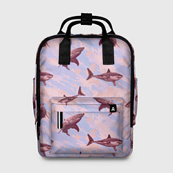 Рюкзак женский Акулы на фоне неба, цвет: 3D-принт