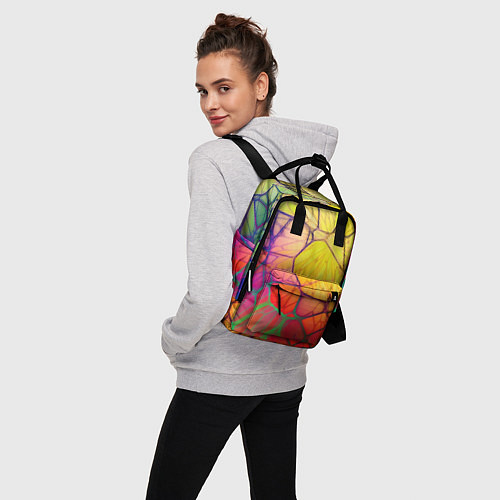 Женский рюкзак Абстрактные цветные фигуры / 3D-принт – фото 3