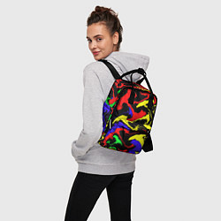 Рюкзак женский Яркие абстрактные краски, цвет: 3D-принт — фото 2