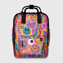 Рюкзак женский Психоделические страшилки, цвет: 3D-принт