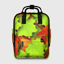 Женский рюкзак Зелёные осенние листья