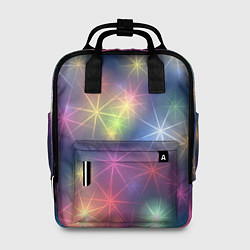 Рюкзак женский Разноцветные неоновые блики, цвет: 3D-принт