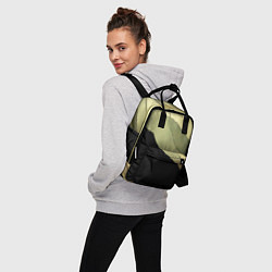 Рюкзак женский Акварельные полосы на черном фоне, цвет: 3D-принт — фото 2