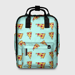 Рюкзак женский Куски пиццы на голубом фоне, цвет: 3D-принт