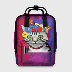 Рюкзак женский Кошка Фриды Кало из нейросети, цвет: 3D-принт