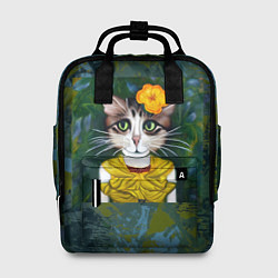 Рюкзак женский Грустная кошка Фриды Кало из нейросети, цвет: 3D-принт