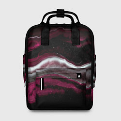 Рюкзак женский Розовые и белые волны песка в абстракции, цвет: 3D-принт