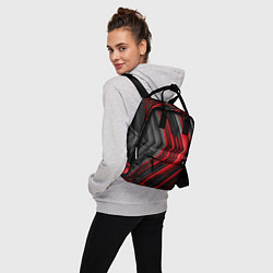 Рюкзак женский Чёрно-красный паркет графика, цвет: 3D-принт — фото 2