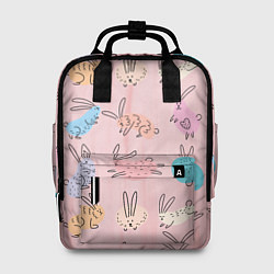 Рюкзак женский Много кроликов, цвет: 3D-принт