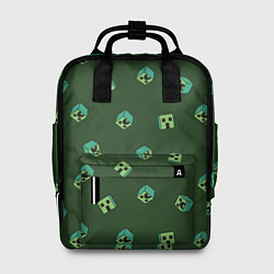 Рюкзак женский Minecraft - зеленые лица, цвет: 3D-принт