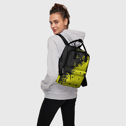 Женский рюкзак Black & Yellow / 3D-принт – фото 3
