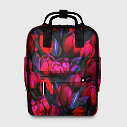 Женский рюкзак Тюльпаны - поле красных цветов
