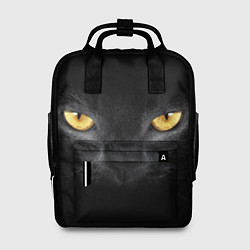 Женский рюкзак Чёрная кошка с оранжевыми глазами