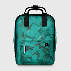 Рюкзак женский Абстрактные сине-зелёные кубы, цвет: 3D-принт