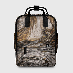 Рюкзак женский Золотистый мрамор, цвет: 3D-принт