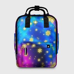 Женский рюкзак Снежинки и звезды - яркие цвета