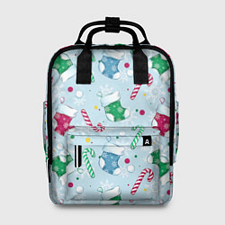Рюкзак женский Новогодний паттерн, цвет: 3D-принт