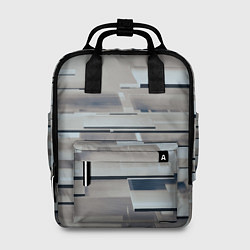 Рюкзак женский Металлические пластины в абстракции, цвет: 3D-принт