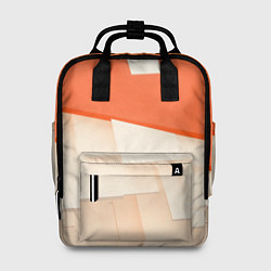 Рюкзак женский Абстрактные геометрические оранжевые и светлые фиг, цвет: 3D-принт