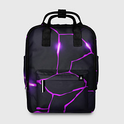 Рюкзак женский Фиолетовые неоновые трещины, цвет: 3D-принт