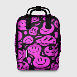 Женский рюкзак Кислотный розовый в смайликах