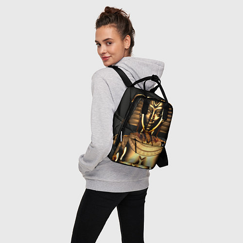 Женский рюкзак Египетская царица - Золотой бюст / 3D-принт – фото 3