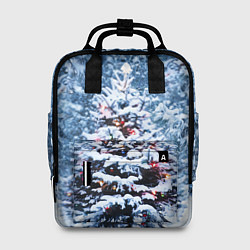 Рюкзак женский Новогодняя ёлка в лесу, цвет: 3D-принт